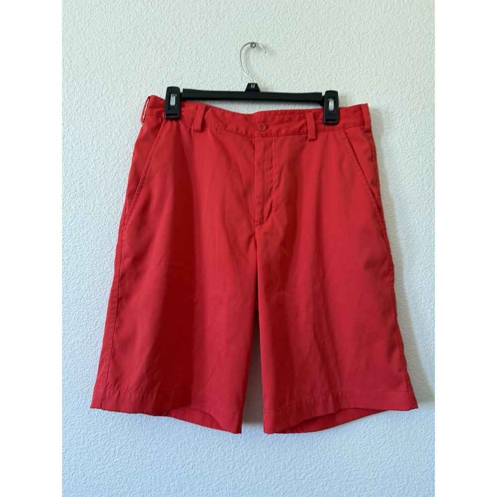 Nike Dri-Fit Golf Chino Shorts Mens 30 Red Performance Athletic Flat Front - Picture 2 of 16